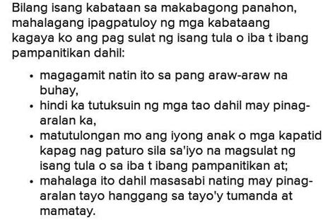 Bilang Isang Kabataan Sa Makabagong Panahon Bakit Mahalagang