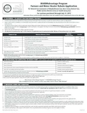 Fillable Online WARMAdvantage Furnace And Water Heater Application Fax