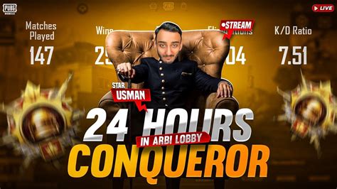 24 HOURS SOLO CONQUEROR LIVE STREAM Solo Conqueror Rank Push Live