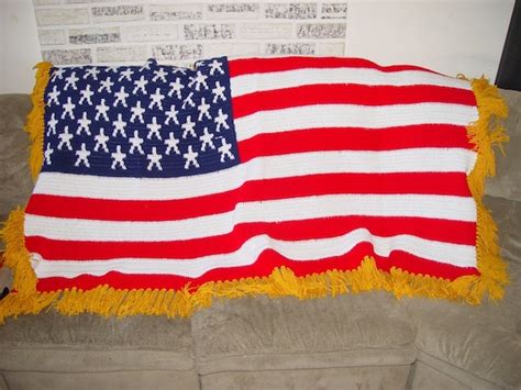 CROCHETED AMERICAN FLAG AFGHAN by RosebudsCreations on Etsy