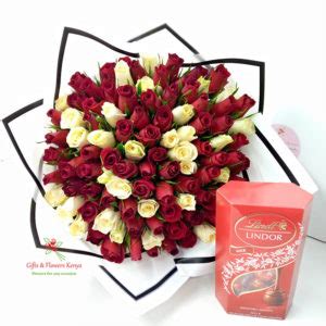 Roses Bouquet Lindt Chocos Gifts And Flowers Kenya Same Day