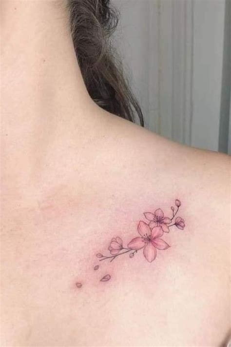 Collar Bone Tattoo Simple Pretty Flower Tattoos Side Wrist Tattoos