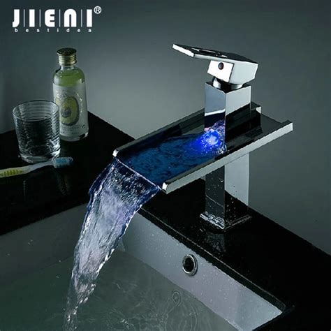 Waterfall Basin Faucet Hot Cold Sink Tap Deck Mount Mixer Bathroom