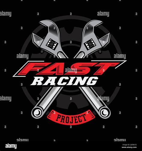 fast racing logo background design, automotive vehicle repair, suitable for screen printing ...