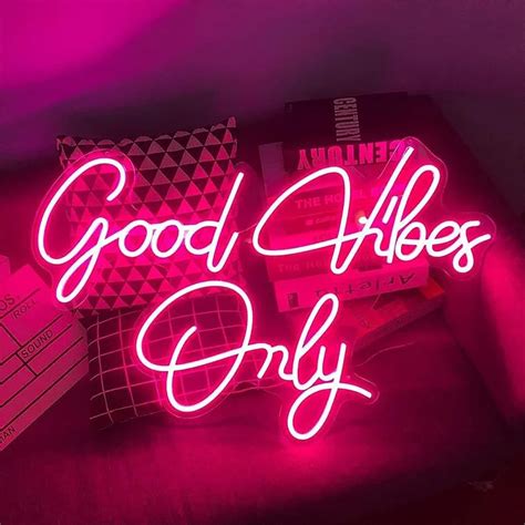 LED Hot Pink Good Vibes Only Neon Sign Neon Lights For Bedroom Led