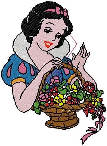 Snow White Embroidery Design