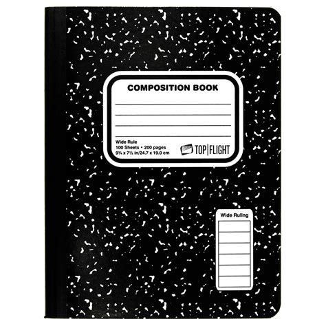 Wholesale Marbled Wide Ruled Composition Book 100 Sheets Black