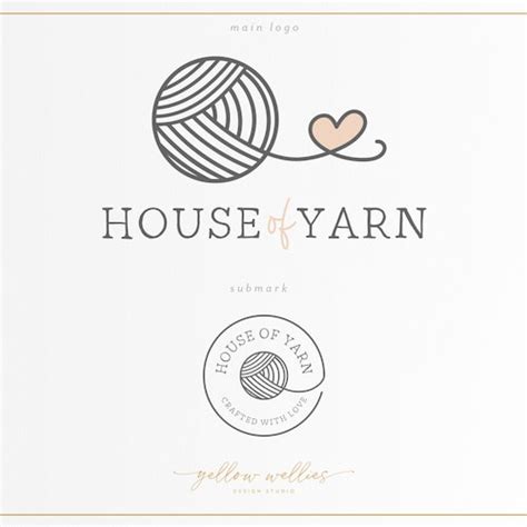 Yarn Logo Design Sewing Shop Logo Knitting Logo Premade Etsy Canada