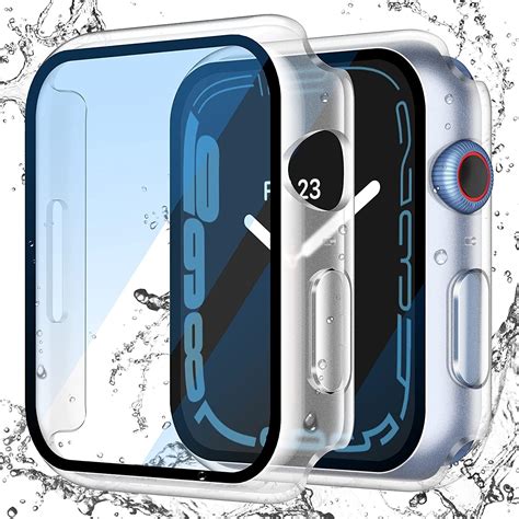 Piuellia 2 Pack Transparent Hard Case With Tempered Glass Screen