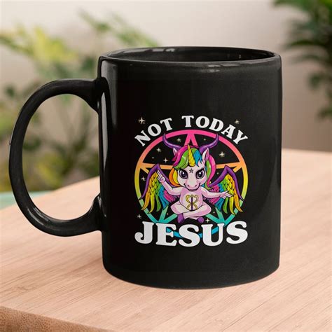 Sigil Of Baphomet Mugs Not Today Jesus Satan Unicorn Baphomet Sigil