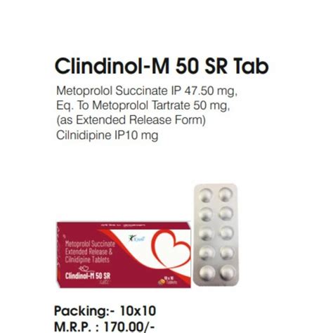 Clindinol M Metoprolol Succinate Extended Release Cilnidipine Tablet