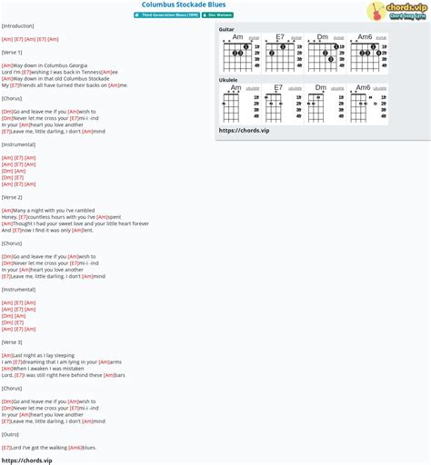 Chord Columbus Stockade Blues Tab Song Lyric Sheet Guitar