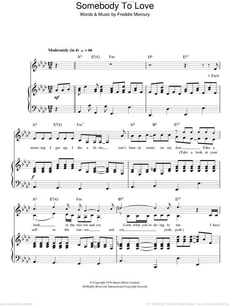 Somebody To Love Sheet Music For Voice Piano Or Guitar V2