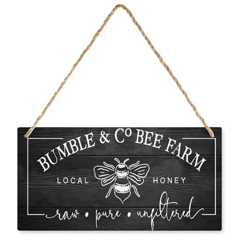 Bumble & Co Bee Farm Wood Bee Farm Sign Bee Farm Sign Bee Hanging Wood