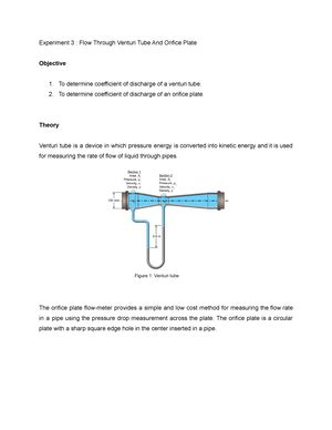 Energy Loss In Pipes And Fittings Lab Report Program Em