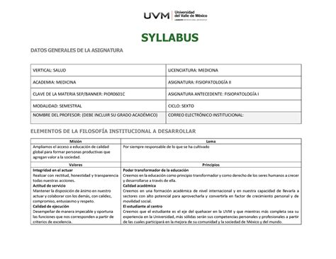 S Fisiopatologia Ii V Espero Les Sirva Datos Generales De La