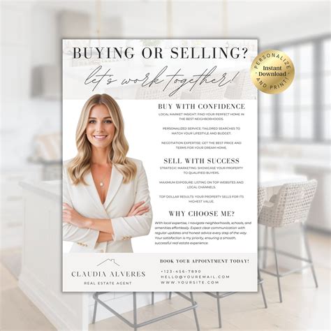 Buying or Selling Flyer,buying or Selling Real Estate, Realtor Flyer