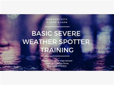 Free Severe Weather Spotting Training At Plainfield Central HS ...