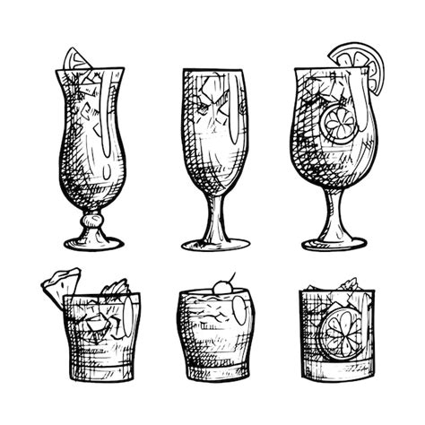 Old Fashioned Cocktail Sketch Vectors And Illustrations For Free Download