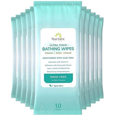 Nurture Xl Body Wipes For Adults 120 No Rinse Waterless Shower Bath