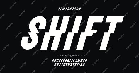 Premium Vector Vector Shift Font Slanted Style Modern Typography