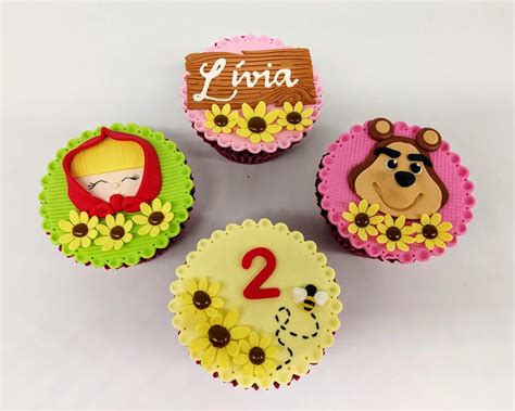 Conqualitá Cestas e Presentes Cupcake Masha e o Urso Conqualitá