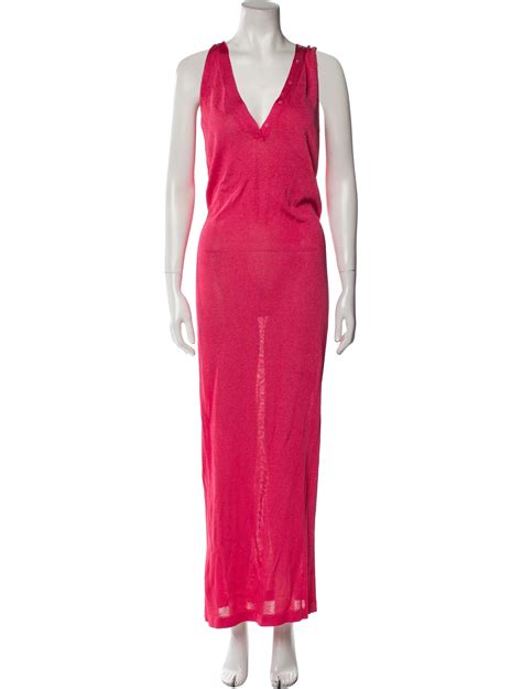 Tom Ford V Neck Long Dress Pink Dresses Clothing Tom162991 The Realreal