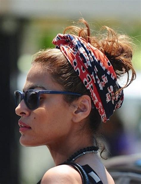 Eva Mendes Scarf Peinados Con Diademas De Cabello Estilos De