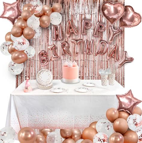 Buy Party Spot 130 Pcs Rose Gold Birthday Decorations For Women