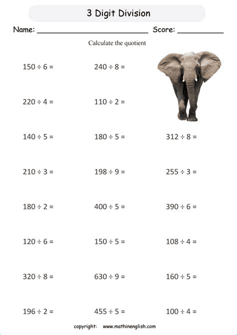 Grade 3 Division Worksheets