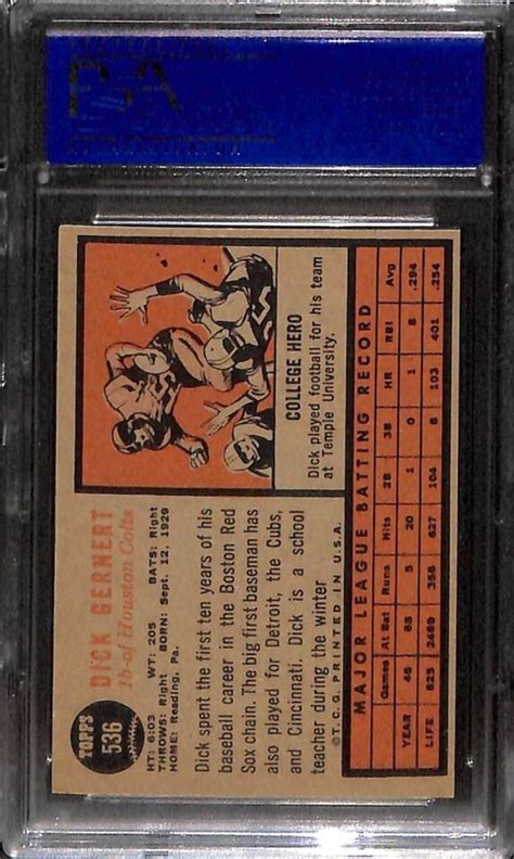 Topps Dick Gernert Psa Ebay