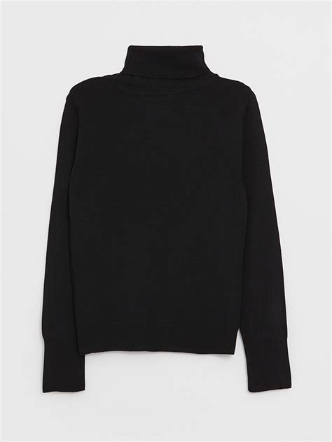 Pull à col roulé uni à manches longues pour femmes W3BG95Z8 RQN