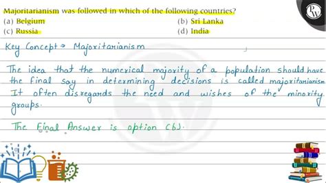 Majoritarianism was followed in which of the following countries? (a ...