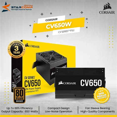 Corsair CV650 Power Supply 650 Watt 80 Plus Bronze CV 650 Shopee Malaysia