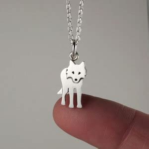 Tiny Silver Wolf Pendant / Necklace Sterling Silver - Etsy