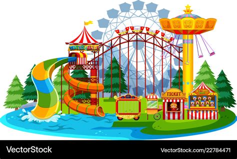 Fun Water Theme Park Royalty Free Vector Image