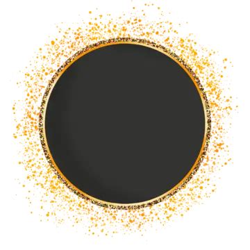 Golden Circle Black Circle Golden Circle Gold Glitter Frames Shine