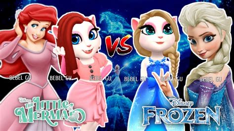 My Talking Angela 2 Angela Vs Ariel The Little Mermaid 🧜 Vs Elsa Frozen ️ Angela Gaming