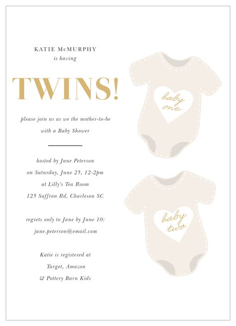 Baby Shower Invitation Wording for Twins