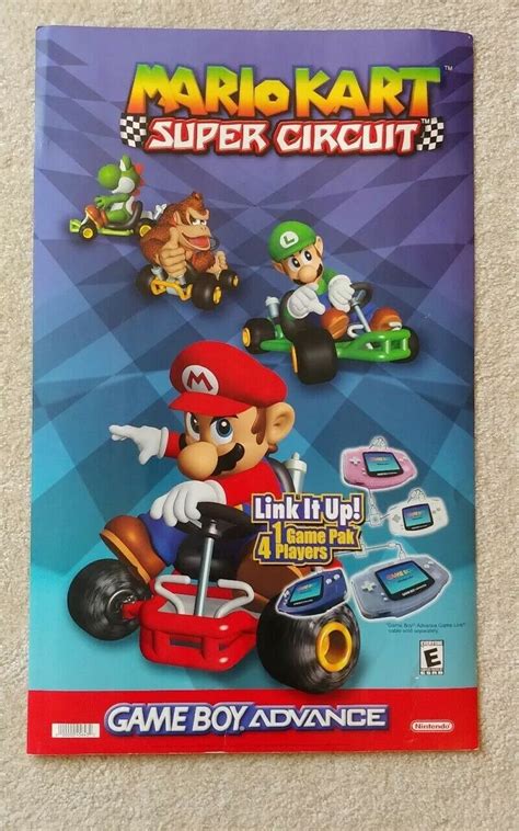 Mario Kart Super Circuit Gba Store Poster Rare Vintage 2001 Ebay