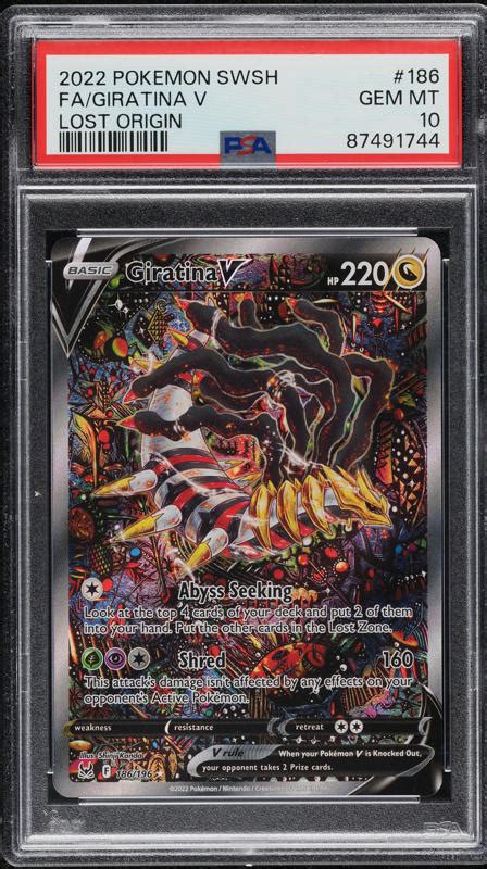 Pokemon Sword Shield Lost Origin Full Art Giratina V Psa