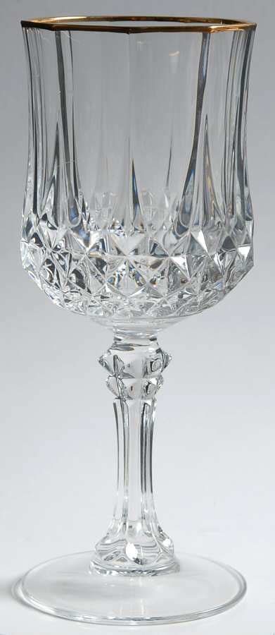 Longchamp Gold Tall Water Goblet By Cristal D Arques Durand