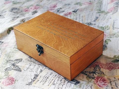 Custom Quote Wooden Box Memory Box Engraved Quote Box Etsy