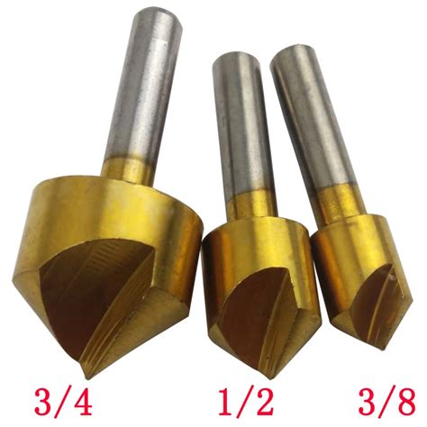 Pcs Single Flute Degree Edge Chamfer Countersink Drill Bit End Mill