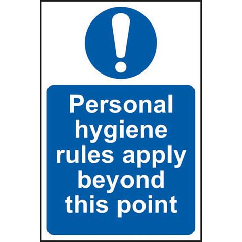 Personal Hygiene Rules Apply Beyond This Point Sign Self Adhesive