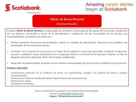 Scotiabank Oficial De Banca Personal Empleos Rodriguez Empleos Rodriguez