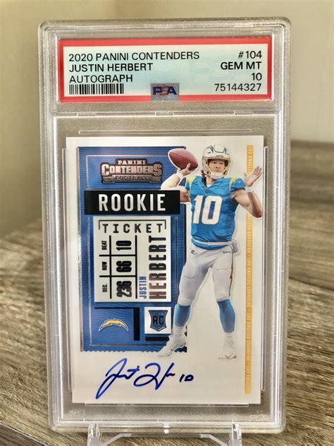 2020 Panini Contenders Justin Herbert ROOKIE TICKET AUTO PSA 10 Gem