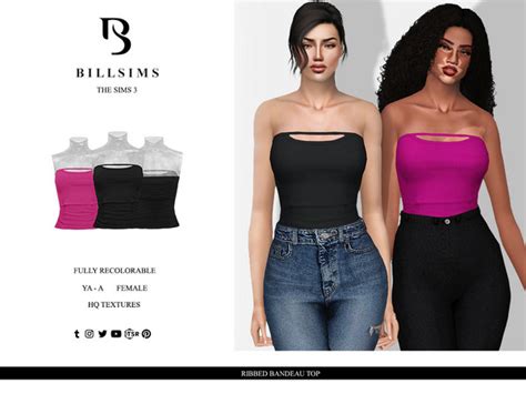 The Sims Resource Ribbed Bandeau Top