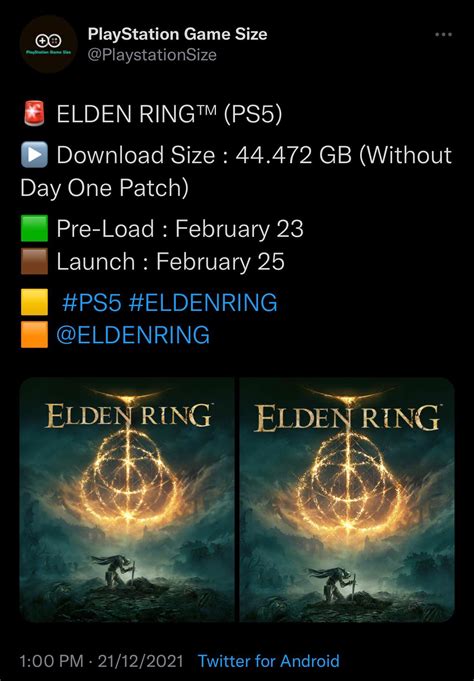 Elden Ring Size On Ps5 Is 44472 Gb Reldenring