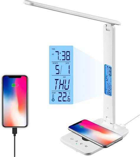 Ximi V Lampe De Bureau Led Avec Chargeur Sans Fil Lampe De Table Avec